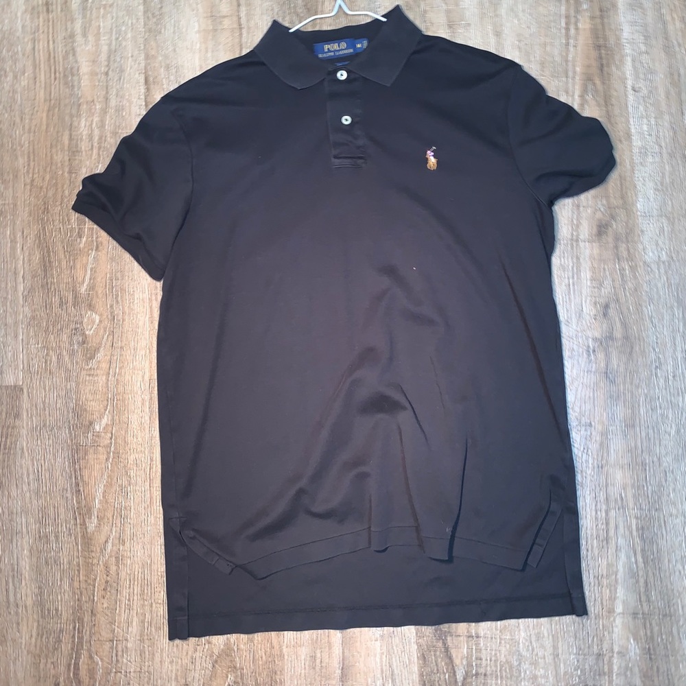 Medium black short sleeve RL polo collared shirt